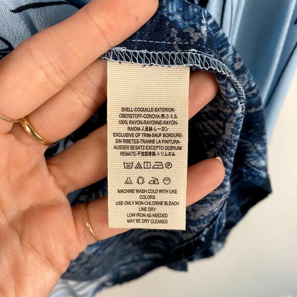 Free People Birds Of A Feather Top Blue Medium - Picture 5 of 7